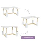 Mesa Escolar Adaptada Com Regulagem De Altura Natural/branco