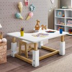 Mesa Escolar Adaptada Com Regulagem De Altura Natural/branco