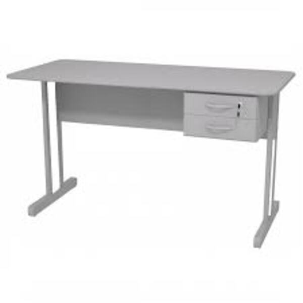 Mesa Escritório 1,20×0,60m – C/ Gavetas – Incoflex – Cinza/ci