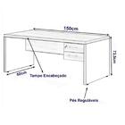 Mesa Escritório 1,50x0,60m -02 Gavetas - Gebbwork - Nogal Sev