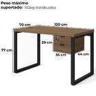 Mesa Escritorio 120 Com Gaveteiro Industrial Frame Kappesberg