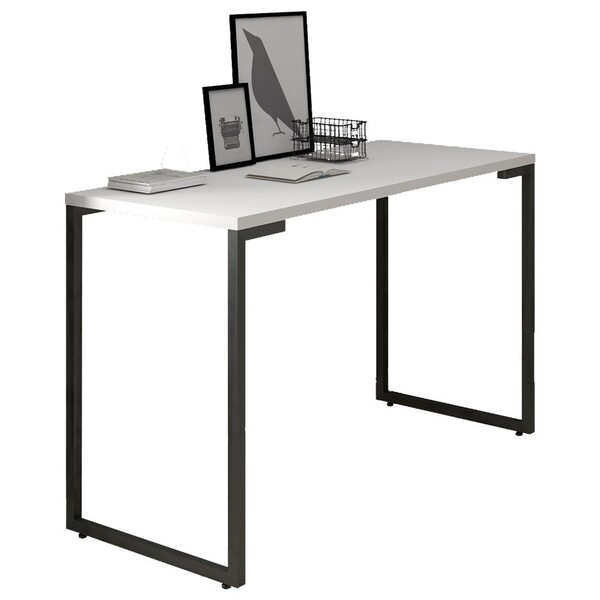 Mesa Escritório 120cm Estilo Industrial New Port  Z34 Branco