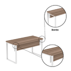 Mesa Escritório 1700x700x750 M170/70pe40tub Walnut/branco