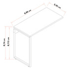 Mesa Escritório Auxiliar 90cm Martinucci Iron Irmx0945ppp Hom