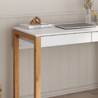 Mesa Escritório Branco Madeirado Retro 2 Gavetas 1 Nicho Noah