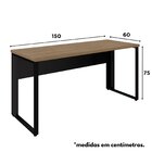 Mesa Escritório Diretor 150cm Tampo Pé Quadro Amadeirado Clar