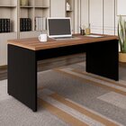 Mesa Escritório Diretor 170cm Marrom E Preto Marrom/preto