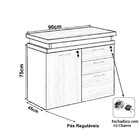 Mesa Escritório Em "l" - 1,50x1,50m (extensível) - Com Armári