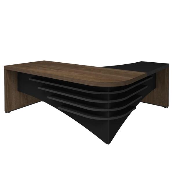 Mesa Escritório Em L 200cm Lado Esquerdo A06 Marrom/preto - M