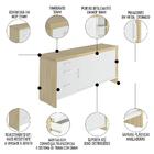 Mesa Escritório Em L E Balcão 2 Portas 3 Gavetas Corp A06 Car