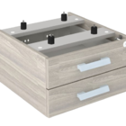 Mesa Escritório Em L Mesa 1,70m + Mesa Auxiliar 02 Gavetas Wo