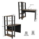 Mesa Escritório Escrivaninha 1,20m Com Prateleiras Nogal / Pr