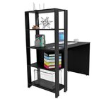 Mesa Escritório Escrivaninha 1,20m Com Prateleiras Preto