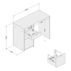 Mesa Escritório Escrivaninha 100cm Camboja 3 Gavetas 1 Nicho