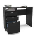 Mesa Escritório Escrivaninha 100cm Camboja 3 Gavetas 1 Nicho