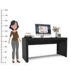 Mesa Escritório Escrivaninha 160cm Office Com Acabamento Tipo