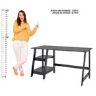 Mesa Escritório Escrivaninha Ditália MC-190 Preto
