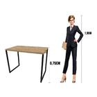 Mesa Escritório Estilo Industrial 1,20 Natura Com Preto