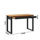 Mesa Escritório Estilo Industrial 1 Gaveta F24 Freijó/preto F