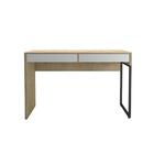 Mesa Escritório Estilo Industrial 2 Gavetas Natura/branco
