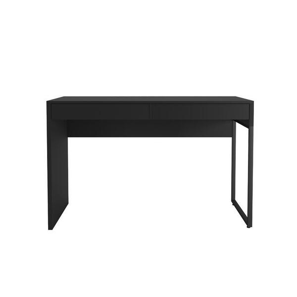 Mesa Escritório Estilo Industrial 2 Gavetas Preto - Fdecor