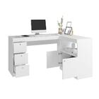 Mesa Escritório L Escrivaninha Portas Gavetas Office Branco