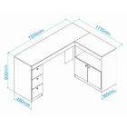 Mesa Escritório L Escrivaninha Portas Gavetas Office Branco