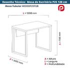 Mesa Escritório P25 Tub Pandin 120 Cm (larg) Tampo Mdp Grafit