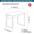 Mesa Escritório P25 Tub Pandin 150 Cm (larg) Tampo Mdp Cinza