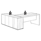 Mesa Escritório Presidente C/ Armário Pedestal - 1,82x1,80m -