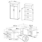 Mesa Escritório Presidente E Armário Alto 2 Portas Corp A06 C