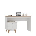Mesa Escrivaninha 120cm 2 Gavetas Retrô Pés Madeira Maciça Br