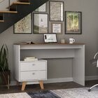Mesa Escrivaninha 120cm 2 Gavetas Retrô Pés Madeira Maciça Br