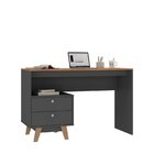 Mesa Escrivaninha 120cm 2 Gavetas Retrô Pés Madeira Maciça Gr
