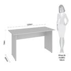 Mesa Escrivaninha 135cm Home Office Escritório Cinza