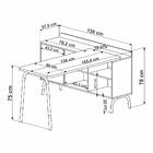 Mesa Escrivaninha 136cm Balcão Credenza 1 Gav 1 Porta 136cm H