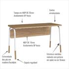 Mesa Escrivaninha 136cm Hanover/branco Home Office Flexus Art