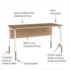 Mesa Escrivaninha 136cm Home Office Workflow Móvel Na Caixa -