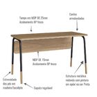 Mesa Escrivaninha 136cm Home Office Workflow Móvel Na Caixa -