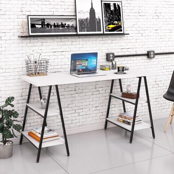 Mesa Escrivaninha 150cm Estilo Industrial Prisma Chess