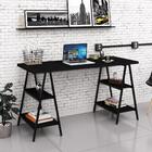 Mesa Escrivaninha 150cm Estilo Industrial Prisma Preto