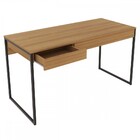 Mesa Escrivaninha 1 Gaveta Amendoa/preto Me4156 - Tecno Mobili