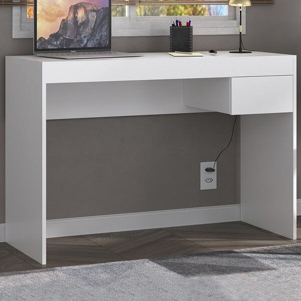 Mesa Escrivaninha 1 Gaveta Branco 600090 Manfroi Leroy Merlin