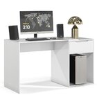 Mesa Escrivaninha 1 Gaveta Com Suporte Para Cpu Flop Branco