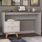 Mesa Escrivaninha 2 Gavetas Branco/nogal - Hecol Móveis