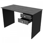 Mesa Escrivaninha 2 Gavetas Nogal/preto Me4165 - Tecno Mobili