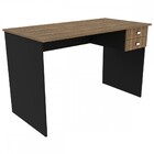 Mesa Escrivaninha 2 Gavetas Nogal/preto Me4165 - Tecno Mobili