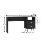 Mesa Escrivaninha 2 Gavetas Onix Tx Ho-2982 - Hecol Móveis