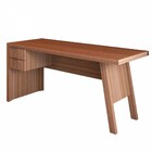 Mesa Escrivaninha 2 Gavetas Para Escritório Veneza Amêndoa -