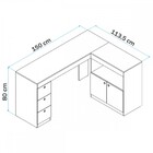 Mesa Escrivaninha 2 Portas 3 Gavetas Castanho/branco - Pnr Mó